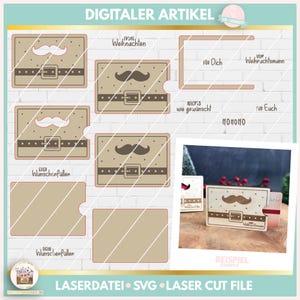 Laserdatei Weihnachten Gutschein Halter SVG, Laserdatei Gutscheinhalter, Laserdatei Weihnachten Gutscheinhalter SVG, gewerblich