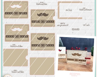 Christmas Gift Card Holder SVG, Laser Cut File, Gift Card Holder Christmas SVG, Santa SVG, Commercial Use