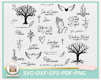 Plotter file mourning SVG, farewell SVG, plotter file farewell, plotter file mourning German sayings, laser file mourning, remembrance SVG