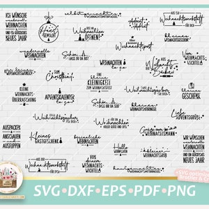 Plotterdatei Weihnachten Sprüche deutsch Etiketten SVG, Plotterdatei Weihnachten Schriftzüge, Bundle Weihnachten Sprüche, Anhänger Sprüche Bild 1