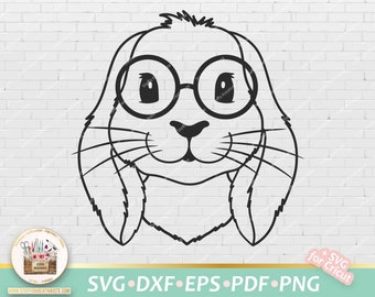 Svg Hase Brille, Plotterdatei Hase Brille, SVG Lesen, Tier Brille, SVG niedlicher Hase, Digistamp Hase, Svg Tier Lesen, Hase kommerziell