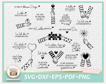 Plotterdatei Valentinstag SVG, Liebe Sprüche, Valentinstag Laserdatei, Liebe Hände, Plotterdatei Hochzeit, DXF Liebe, Hände SVG