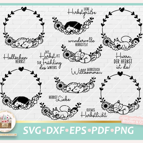 Plotterdatei Herbst Kranz SVG, Plotterdatei Herbstkränze, Laserdatei Herbst, SVG Herbstkränze, Herbst Sprüche, Herbst Bundle, Herbst Clipart