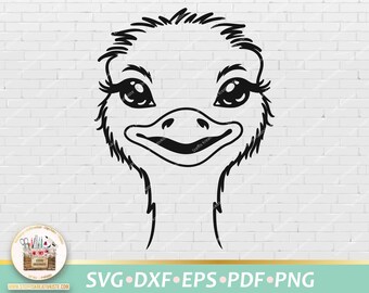 Svg Vogelstrauß, Plotterdatei Vogelstrauß, Tier Outline, Vogel Strauß Illustration, Digistamp Vogelstrauß, Svg Emu, Vogelstrauß kommerziell