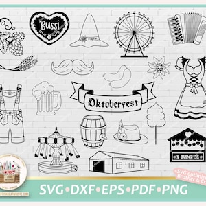 Bundle Bavaria Oktoberfest German SVG, Cut File Oktoberfest, SVG Oktoberfest commercial, Stamps Oktoberfest, Clipart Oktoberfest PNG