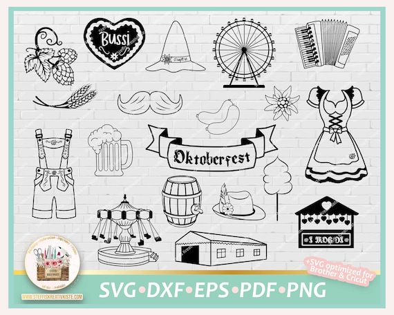 Bundle Plotterdatei Oktoberfest SVG PNG DXF , Oktoberfest Digistamp, Lederhose Dirndl Svg, Plotterdatei Bayern, Oktoberfest Svg kommerziell