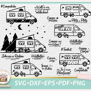 Plotterdatei Camping Bus SVG, Plotterdatei Camper, SVG Camper, DXF Camping, Camping Sprüche, Camping gewerblich, Plotterdatei Campingbus image 1