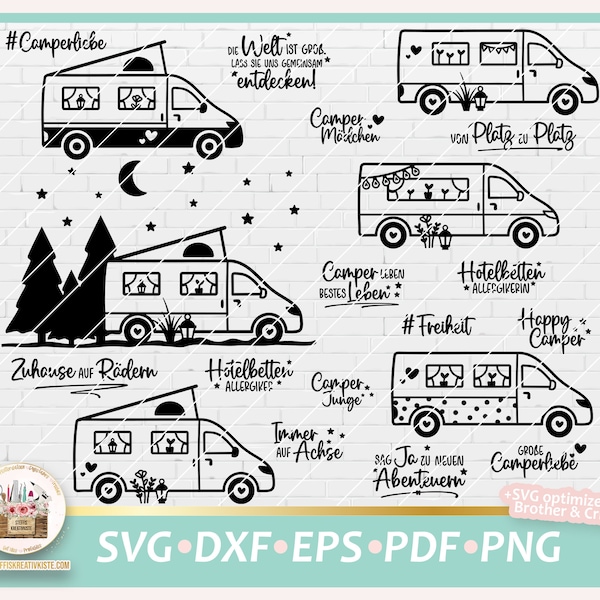 Plotterdatei Camping Bus SVG, Plotterdatei Camper, SVG Camper, DXF Camping, Camping Sprüche, Camping gewerblich, Plotterdatei Campingbus