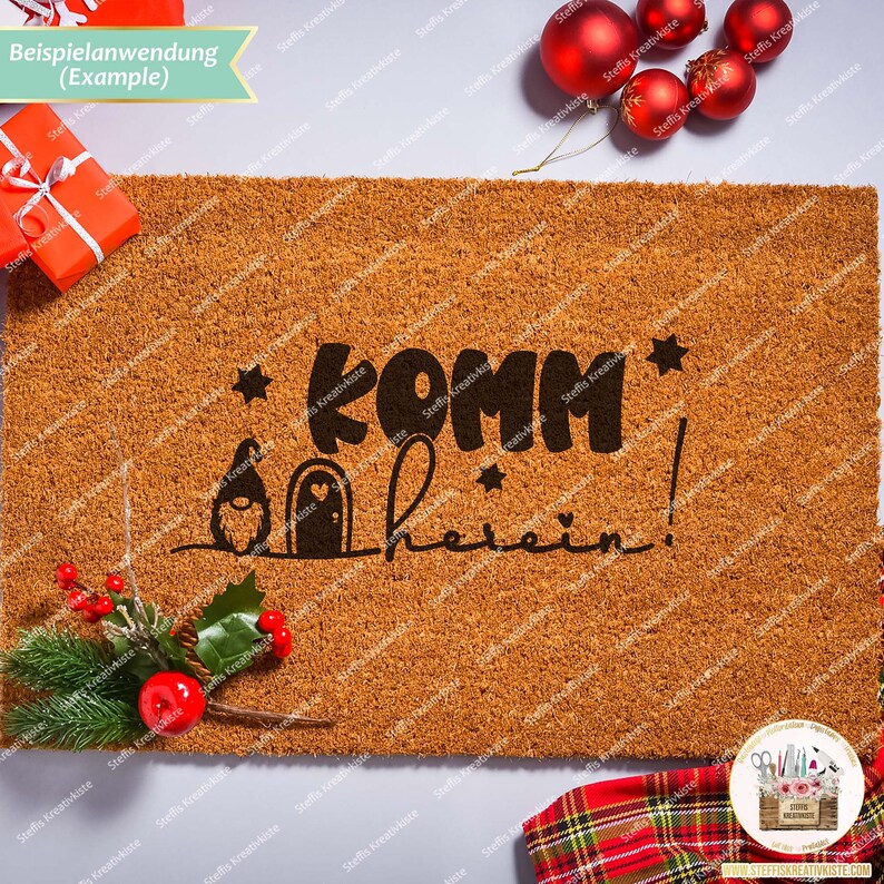 Cut File Christmas Lettering with Cute Gnome SVG, Dxf Christmas Gnome, Digital Stamp Christmas Gnome PNG, Clipart Christmas Sayings Gnome image 7