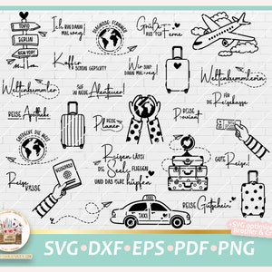 Plotterdatei Reisen Bundle SVG, Reisen Sprüche, Weltenbummler, Digistamp Reisen, Plotterdatei Urlaub, Digistamp Reisen, SVG Urlaub Bild 1