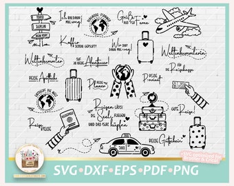 Plotterdatei Reisen Bundle SVG, Reisen Sprüche, Weltenbummler, Digistamp Reisen, Plotterdatei Urlaub, Digistamp Reisen, SVG Urlaub