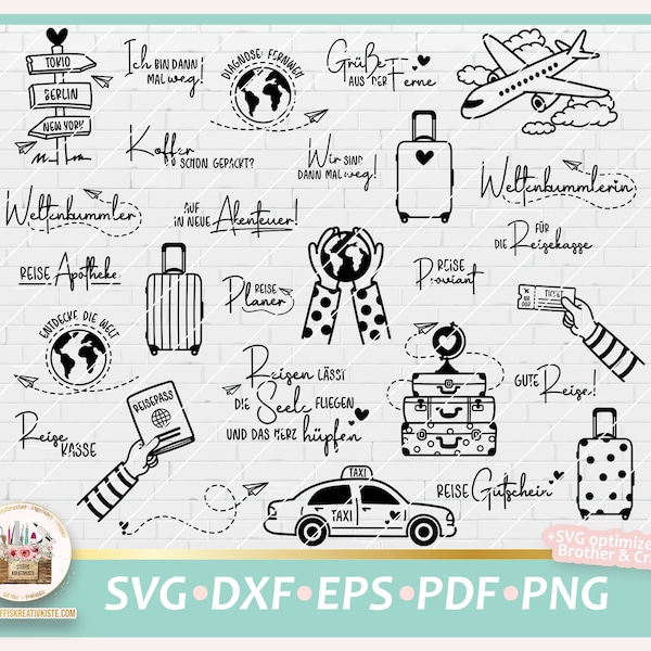 Plotterdatei Reisen Bundle SVG, Reisen Sprüche, Weltenbummler, Digistamp Reisen, Plotterdatei Urlaub, Digistamp Reisen, SVG Urlaub