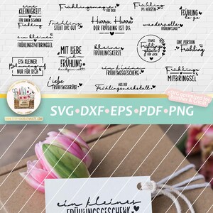 Plotterdatei Frühling Sprüche deutsch Etiketten SVG, Plotterdatei Frühling Schriftzüge, Bundle Frühling Sprüche, Anhänger Sprüche Bild 9