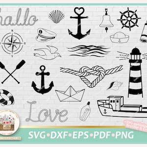 Bundle Nautical Maritime SVG, Cut File Bundle Nautical, Clipart Bundle Nautical, Svg maritime commercial, PNG Bundle Nautical, sea svg