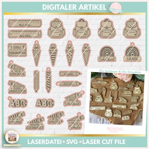 Laserdatei Einschulung Anhänger SVG, Streudekoration Einschulung, Schultüte svg, Einschulung SVG, Geschenkanhänger SVG, gewerblich
