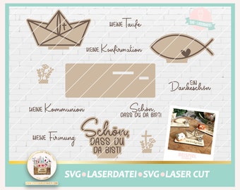 Laserdatei Gastgeschenk Konfirmation Kommunion Firmung Taufe SVG, Laser Cut Gastgeschenk, Kommunion SVG, Konfirmation Laser Cut, gewerblich,