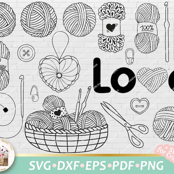 Crochet cut file, crochet SVG, crochet bundle, crochet accessories SVG, crochet SVG bundle, Digital stamps crochet, cut file commercial use