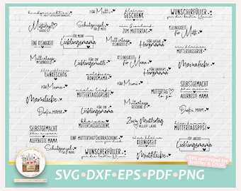 Plotterdatei Muttertag Sprüche deutsch SVG, Plotterdatei Muttertag Schriftzüge, Etiketten Sprüche, Mutter Sprüche, gewerblich