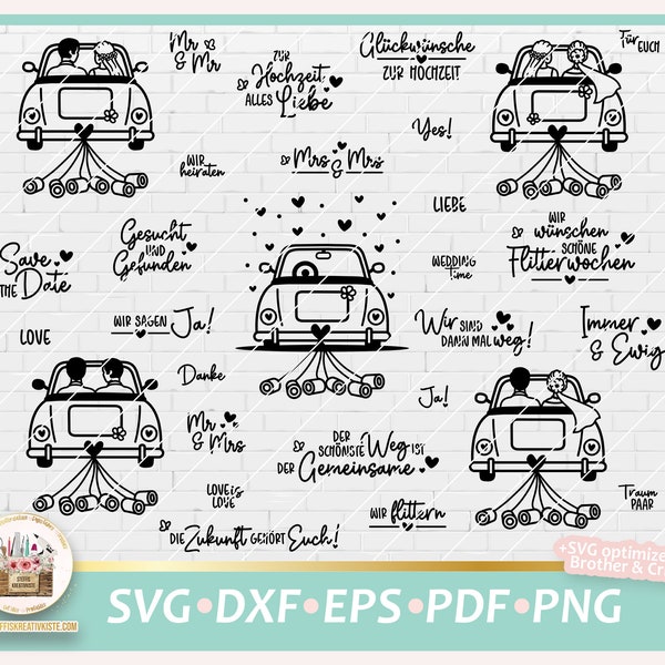 Plotterdatei Hochzeit Auto SVG, Hochzeit LGBTQ, Hochzeit Sprüche, Hochzeitsauto SVG, Hochzeit gewerblich, Hochzeit Schriftzüge, Dxf Hochzeit