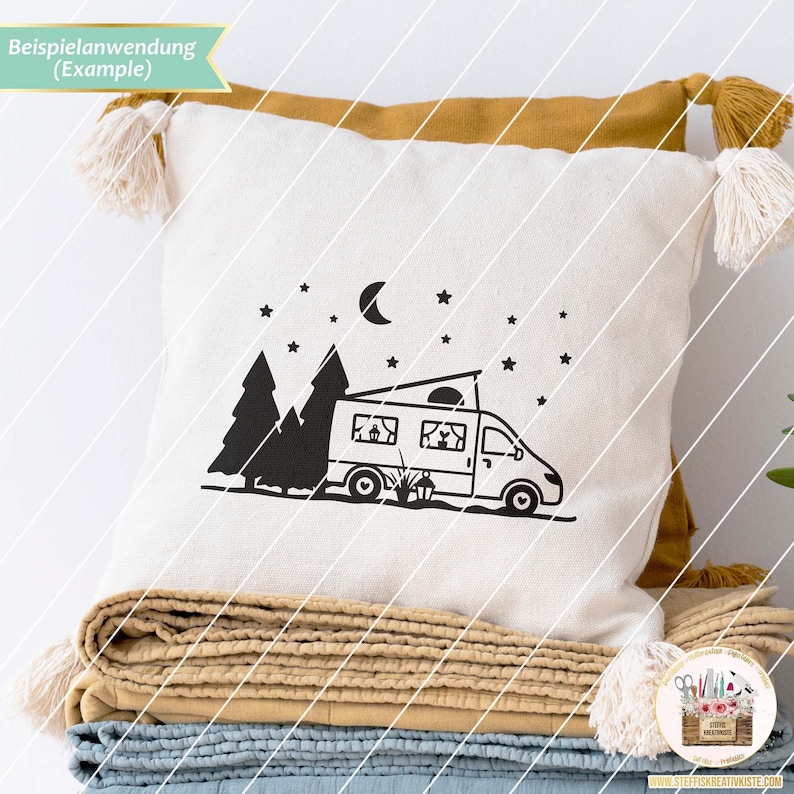 Plotterdatei Camping Bus SVG, Plotterdatei Camper, SVG Camper, DXF Camping, Camping Sprüche, Camping gewerblich, Plotterdatei Campingbus Bild 2