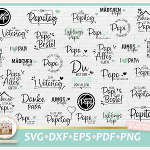 Cut File Fathers Day Bundle SVG, Fathers Day Saying, Fathers Day Lettering, German Saying, Dad SVG, Fathers day commercial, Clipart Daddy