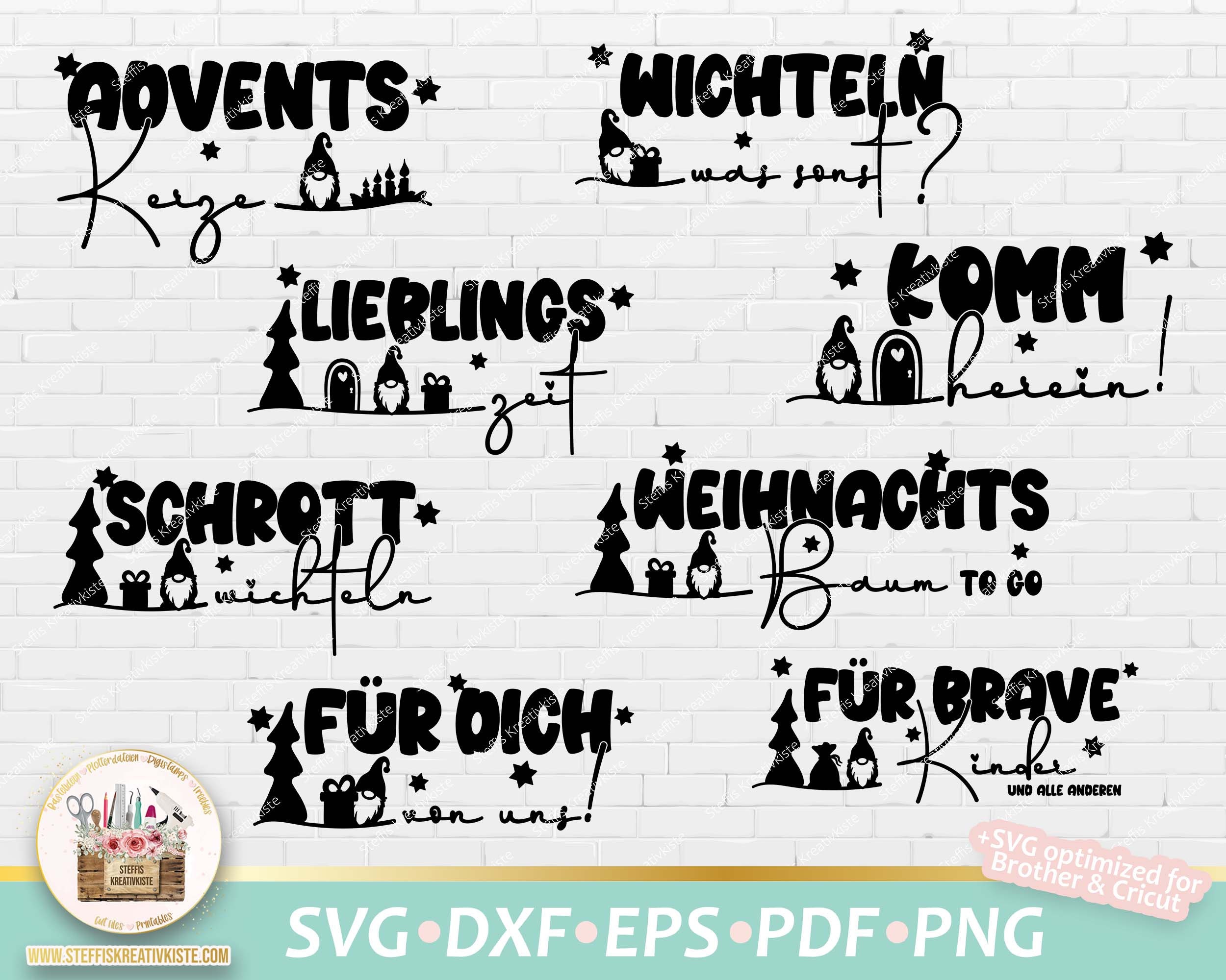 Plotterdatei Weihnachten Wichtel deutsche Schriftzüge SVG Etsy.de