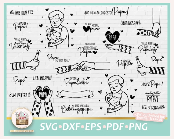Plotterdatei Vatertag deutsche Sprüche SVG, Plotterdatei Papa, Digistamp Vatertag, Plotterdatei Hände, Vatertag Sprüche, Vatertag DXF, Papi