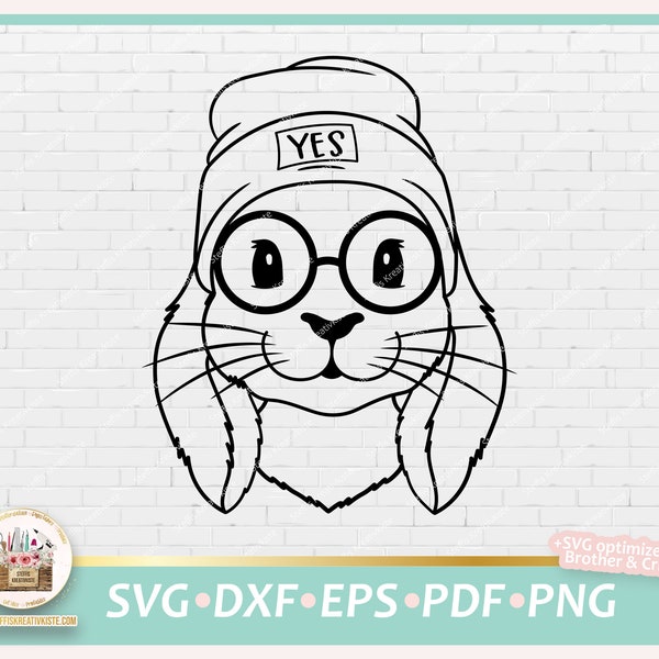 Svg hipster bunny, cut file bunny hipster, hipster animal, bunny beanie glasses, digistamp hipster, svg animal hipster, hipster commercial