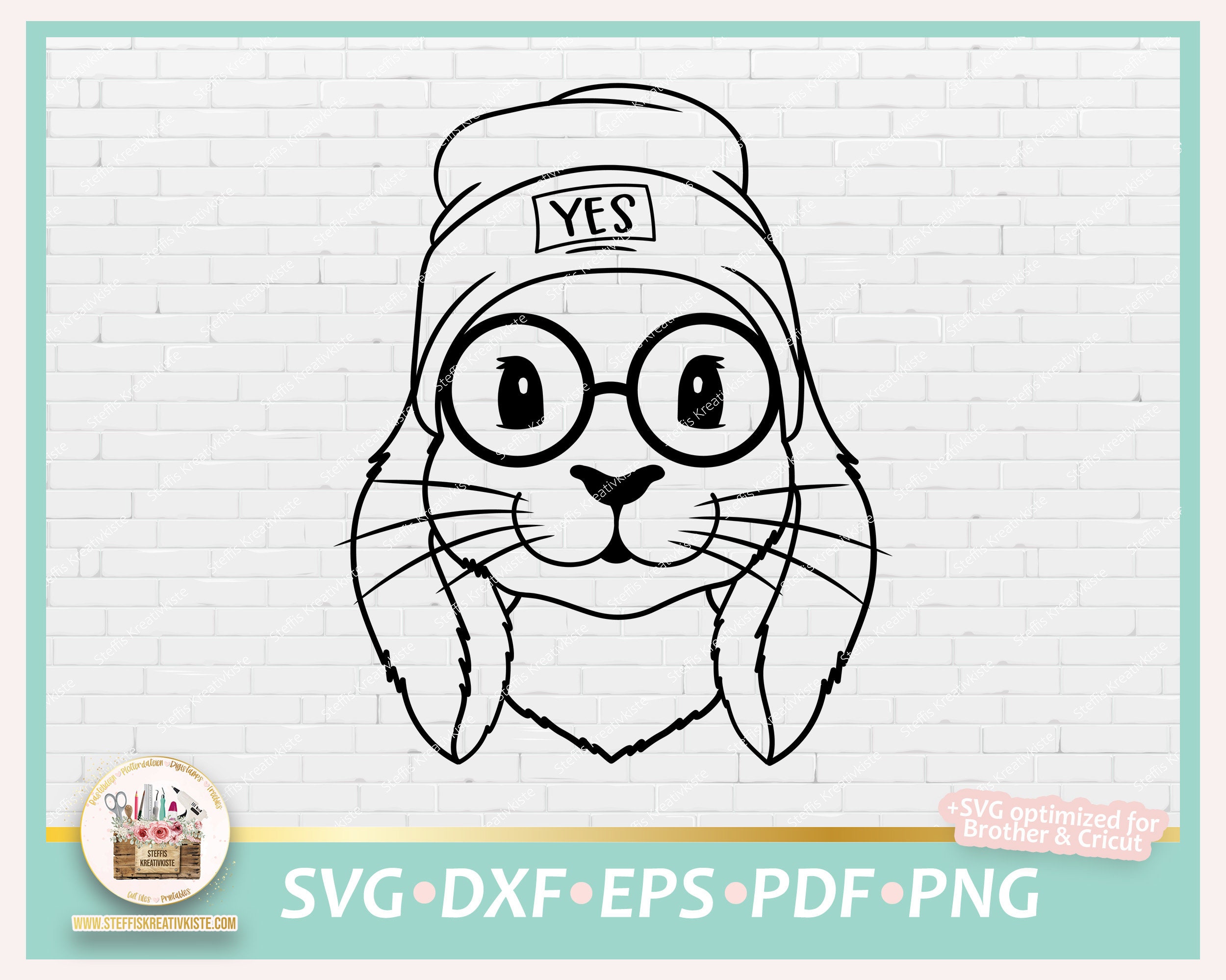 Svg Hipster Hase, Plotterdatei Hase Hipster, Hipster Tier, Hase Beanie Brille, Digistamp Hipster, Svg Tier Hipster, Hipster kommerziell