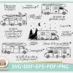 Plotter file camping caravan SVG, plotter file motorhome, camping sayings, Digistamp camping, Digstamp caravan, camping commercial