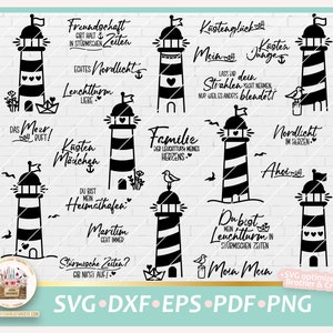 Plotterdatei Leuchtturm Bundle SVG, Plotterdatei Leuchttürme, SVG Maritim, Sprüche Maritim, Digistamp Leuchtturm, Maritim gewerblich image 1