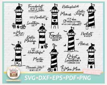 Plotterdatei Leuchtturm Bundle SVG, Plotterdatei Leuchttürme, SVG Maritim, Sprüche Maritim, Digistamp Leuchtturm, Maritim gewerblich