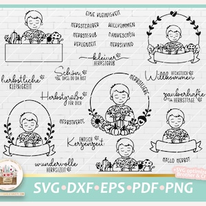 Plotterdatei Herbst Junge SVG, Herbstkranz SVG, Laserdatei Herbst, Plotterdatei Herbstkranz, Herbst Bundle, Herbst Sprüche SVG