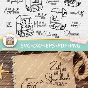 Plotterdatei Strandkorb Bundle SVG, Plotterdatei Maritim, Auszeit Sprüche, SVG Maritim, SVG Maritim, Strandkorb Digistamp, Meer Plotterdatei image 10