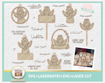 Laserdatei Weihnachten Engel SVG, Laserdatei Christkind SVG, Laserdatei Weihnachten Anhänger, Laser Cut Weihnachten SVG, Weihnachtsengel Svg
