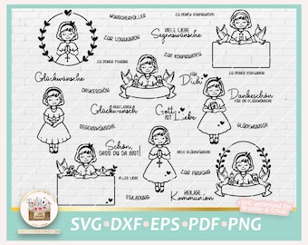 Plotterdatei Kommunion Konfirmation Firmung Mädchen SVG, Kommunion Sprüche, Konfirmation SVG, Laserdatei Kommunion, gewerblich, Firmung DXF