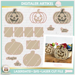 Halloween Pumpkin Box SVG Laser File, Halloween Trick or Treat, Box SVG, Halloween Candy Box SVG, Halloween Bag Laser File, Commercial Use