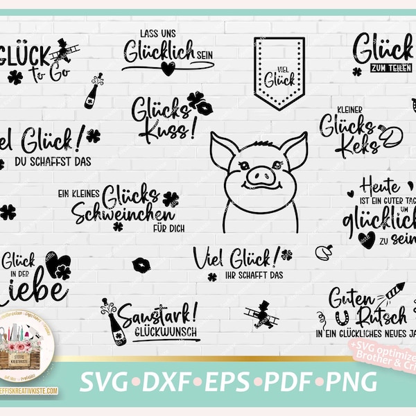 Cut File Luck Bundle SVG, New Year's Eve SVG, Clipart Luck, Luck Saying, Lucky Lettering, Svg Lucky charm, Png Lucky Charm commercial