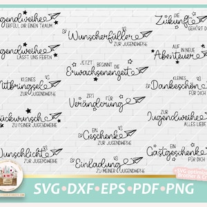 Youth Consecration Bundle SVG, Youth Consecration German Saying, Youth Consecration Lettering, Youth Consecration DXF, Jugendweihe Sayings