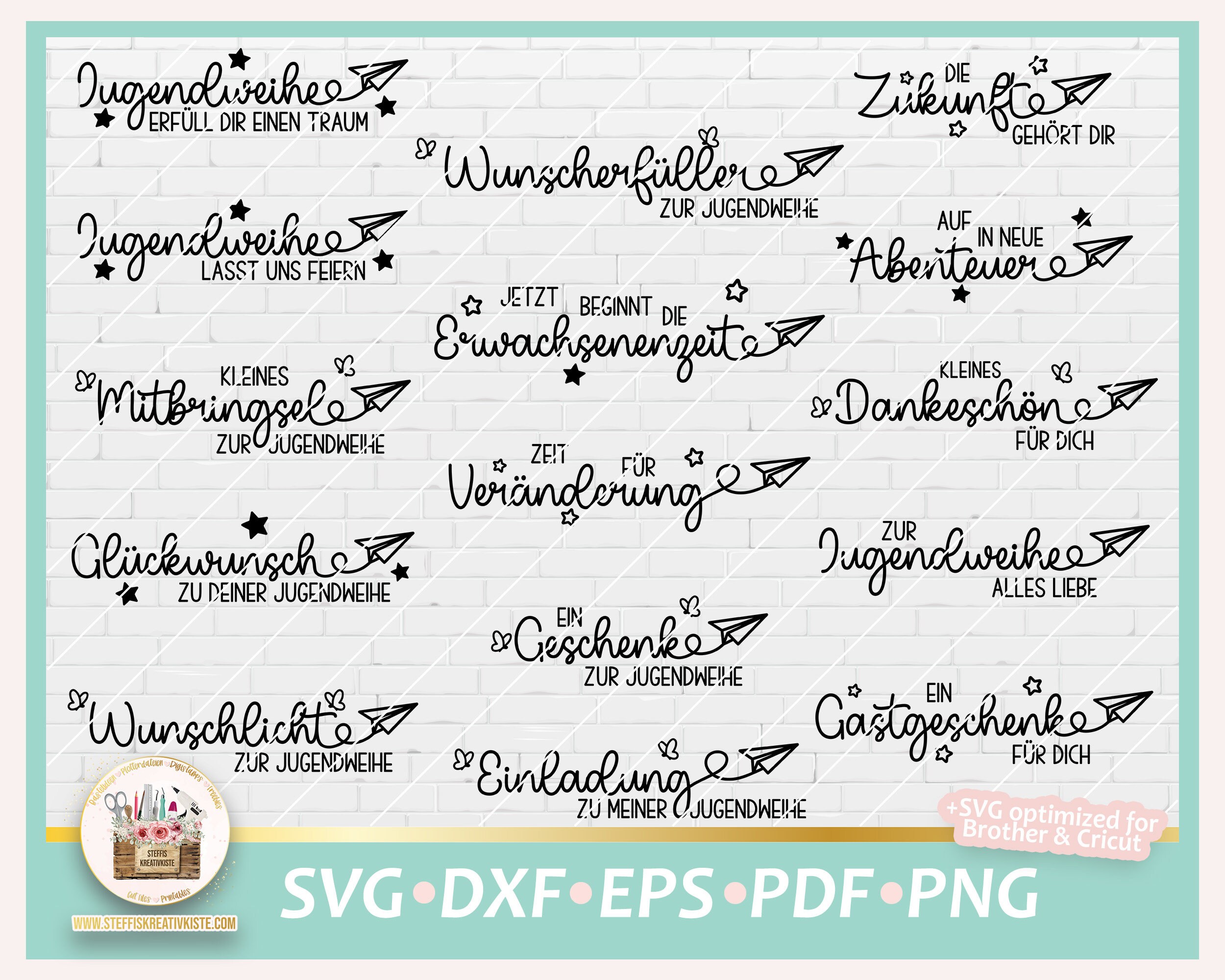 Youth Consecration Bundle SVG, Youth Consecration German Saying, Youth Consecration Lettering, Youth Consecration DXF, Jugendweihe Sayings