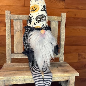 Halloween Plush Gnome, autumn decor, Halloween tiered tray, Halloween Gnome, Fall decor, Fall gnome, Gift for her, Handmade gift,unique gift