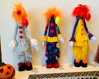 Handcrafted Pennywise/Clown Gnome: Halloween/Birthday Decor