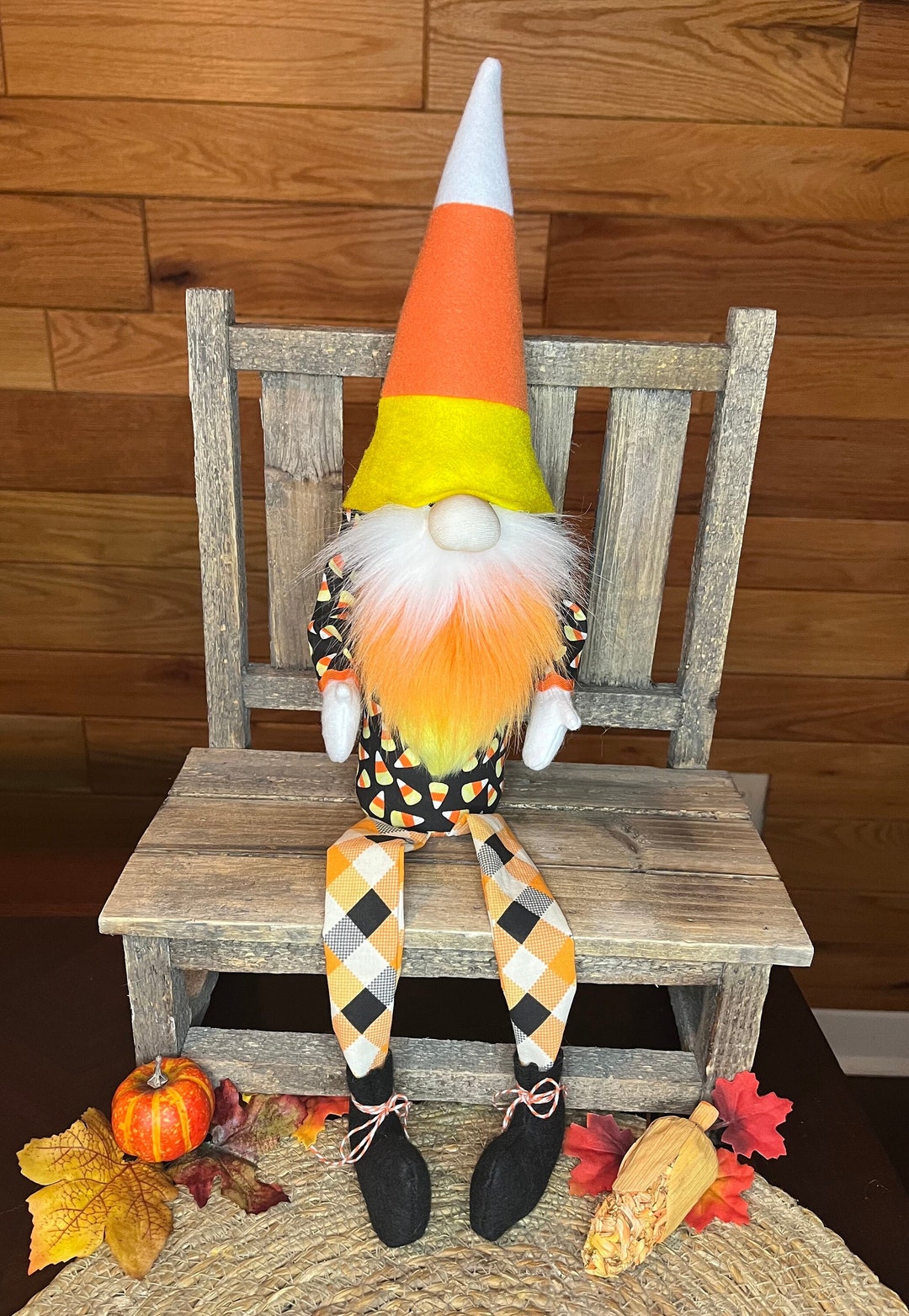 Halloween Gnome, Candy Corn Gnome, Tomte, Nisse, Scandinavian, Tiered