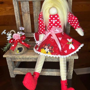 Anniversary, Personalized Gift for her, Valentines Day Gift, Tiered Tray Decor, Love Gnome, Valentine Gnome, Unique gift, Bee Hive