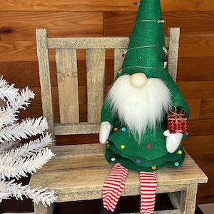 Winter Gnome, Tiered Tray Decor, Christmas Decor, Gift for her, Christmas Gnome, Holiday Decor, House Warming Gift, Christmas Tree Gnome