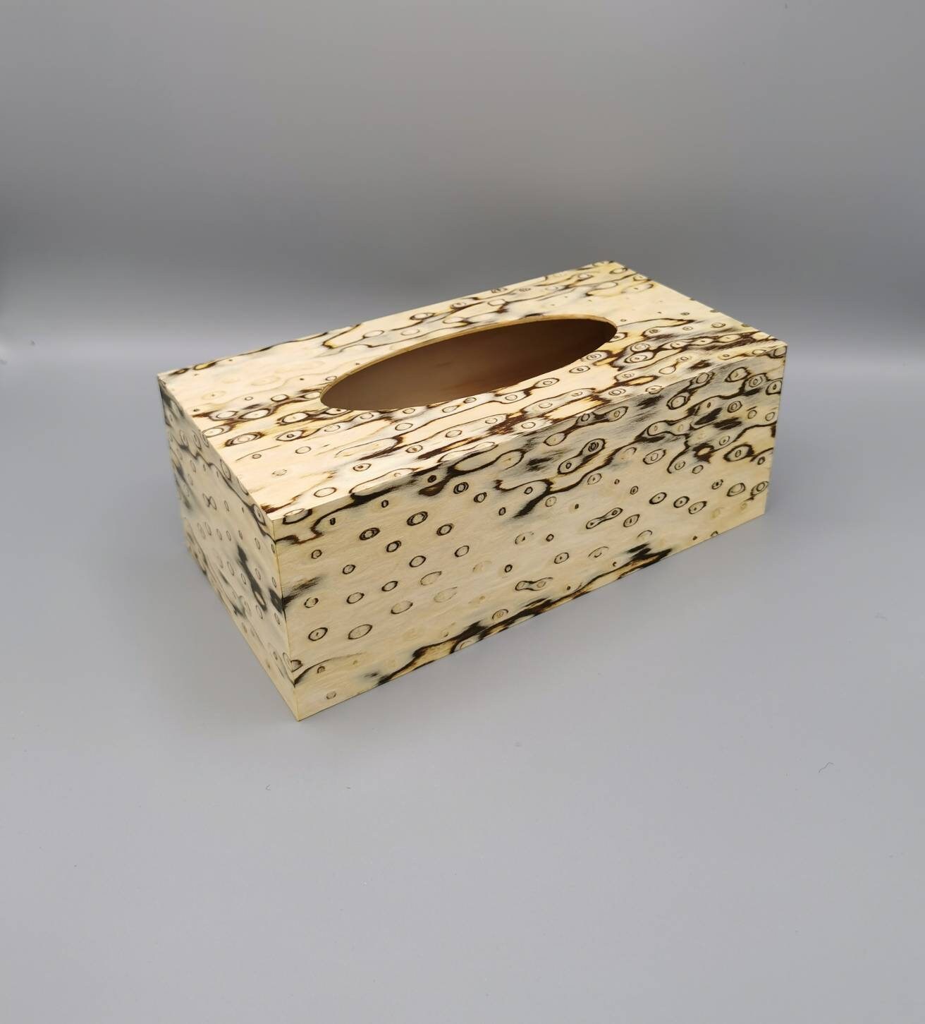 Boîte à Mouchoirs Placage Loupe de Bouleau 