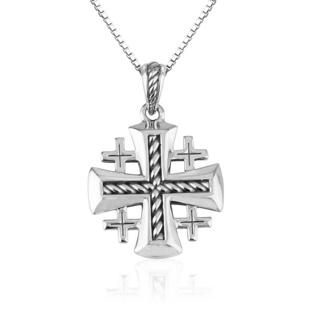Silver Jerusalem Cross Pendant 925 Sterling Silver Pendant Etsy UK