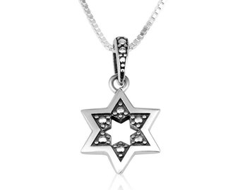 Silver Star of David Pendant, 925 Sterling Silver Pendant, Engraved Pendant, Jewish Star Necklace, Silver Chains, Israel Jewelry Gift