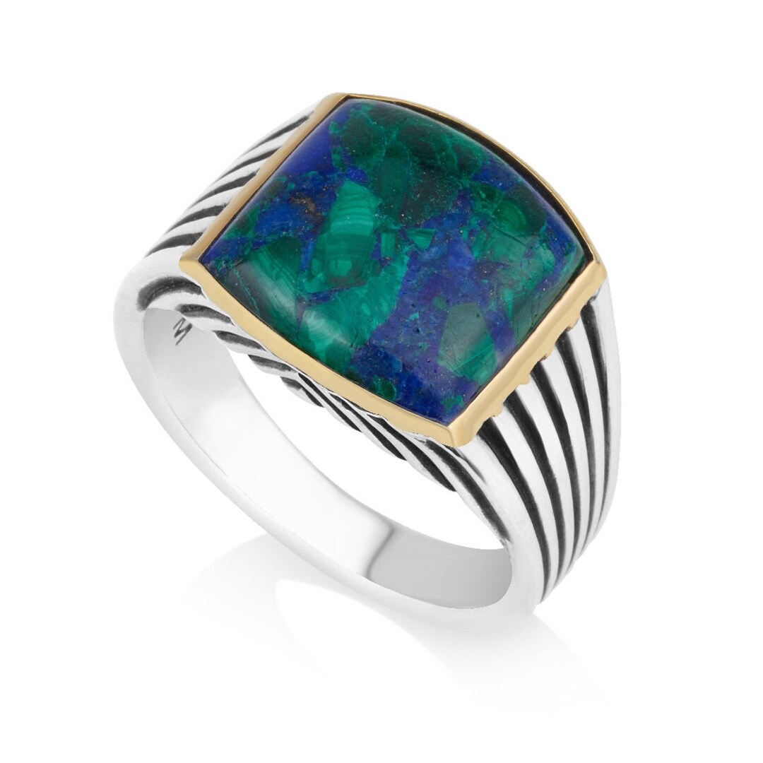 Embedded Eilat Stone Ring, Sterling Silver Ring, Jewish Jewelry ...