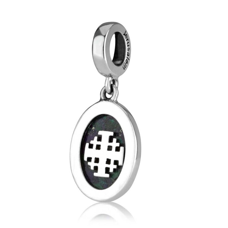 Silver Jerusalem Cross Charms, 925 Sterling Silver Charms,  Eilat Stone Jewelry, Jerusalem Jewelry Beads, Israel Gift